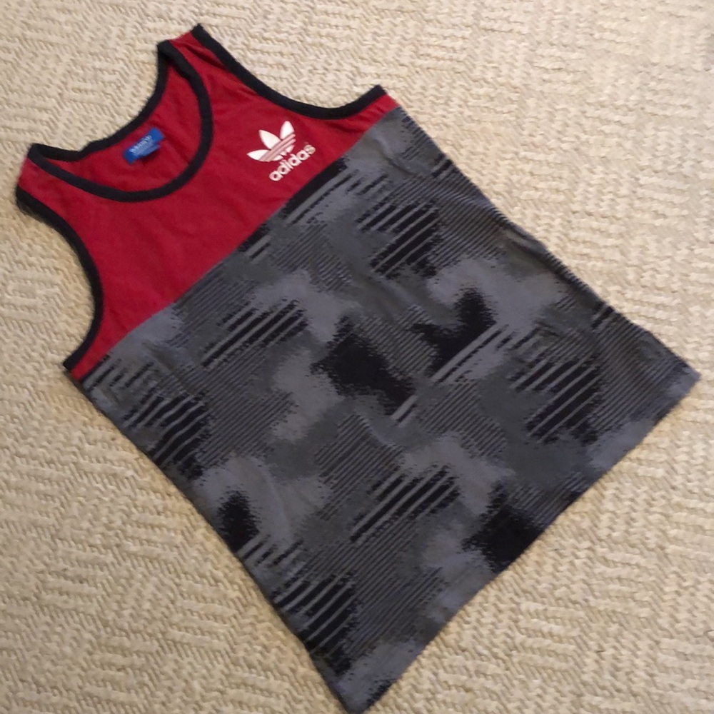 Adidas Mens Size M Athletic NBA Chicago Bulls team colors Basketball Tank Top